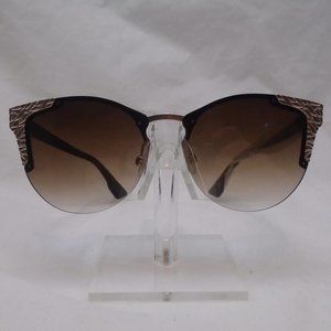 NANETTE GRADIENT TORTOISE CAT EYE ETCHED GOLD DESIGNER SUNGLASSES BX